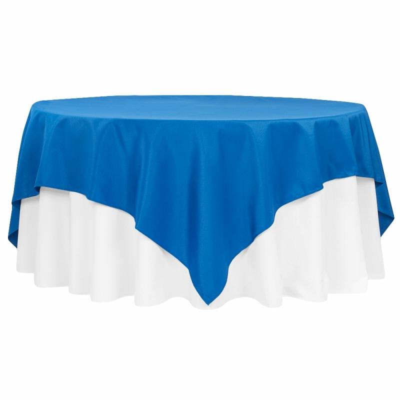 Tablecloths |   Economy Polyester Table Overlay Topper/Tablecloth 90"X90" Square – Royal Blue Polyester Tablecloths Polyester Tablecloths