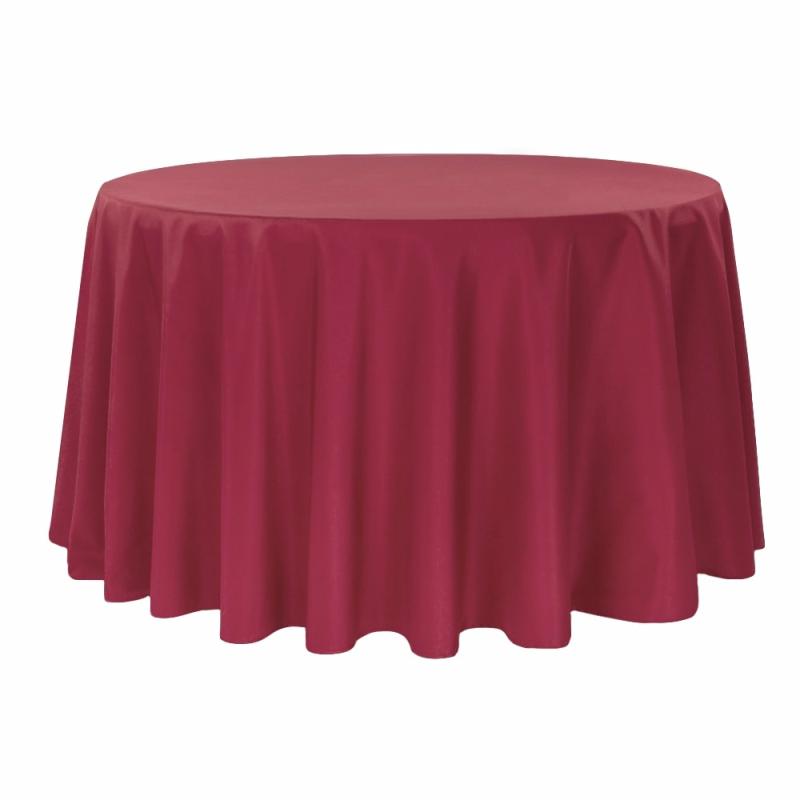 Tablecloths |   Economy Polyester Tablecloth 108" Round – Apple Red Polyester Tablecloths Apple Red