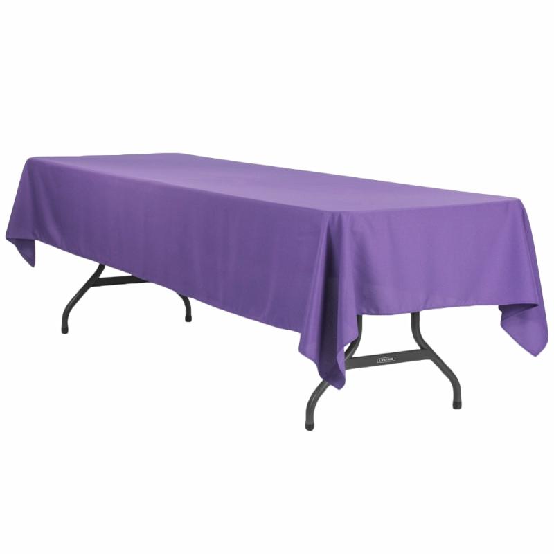 Tablecloths |   Economy Polyester Tablecloth 60"X120" Rectangular – Purple Polyester Tablecloths Polyester Tablecloths