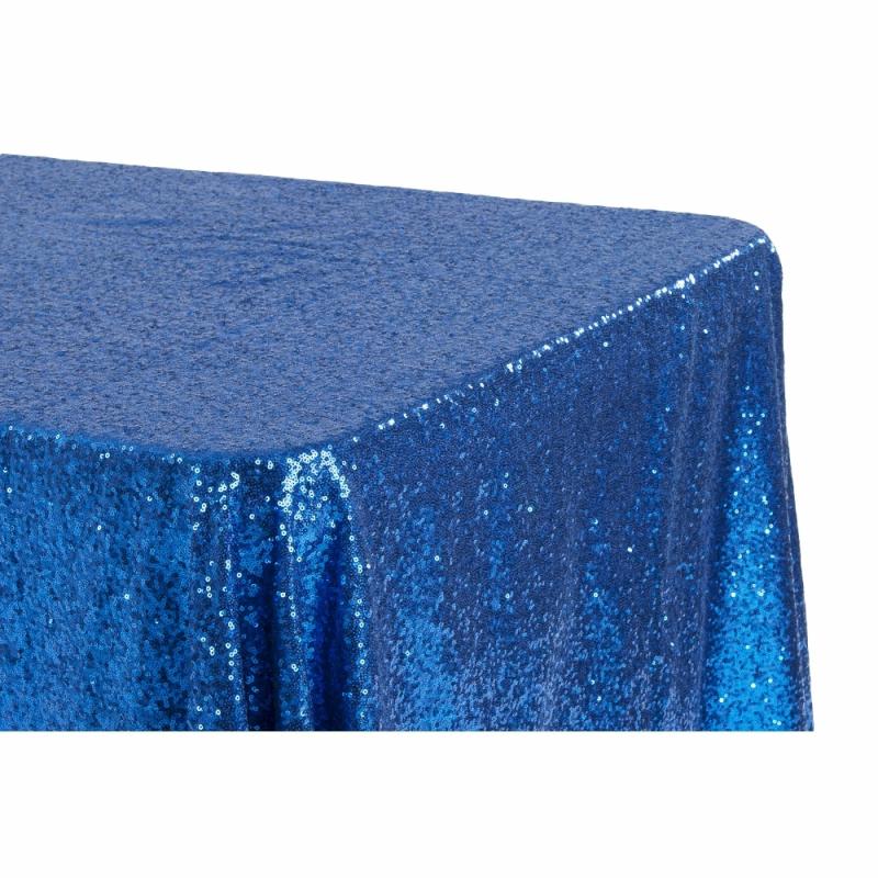 Tablecloths |   Glitz Sequin 90"X156" Rectangular Tablecloth – Royal Blue Rectangle Tablecloths Rectangle Tablecloths