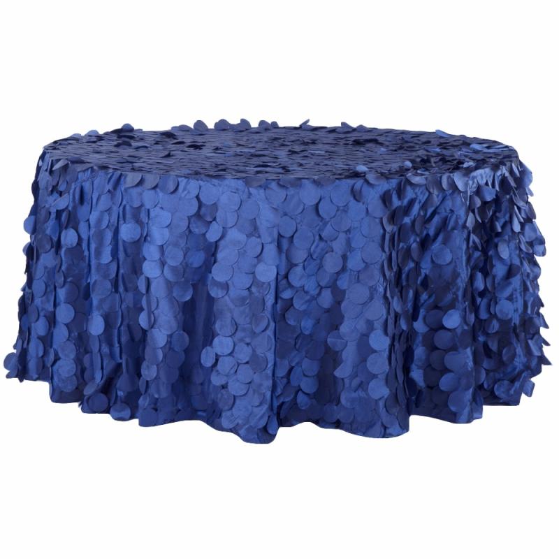 Tablecloths |   Petal Circle Taffeta Round 120" Tablecloth – Royal Blue Round Linen Tablecloths Round Linen Tablecloths