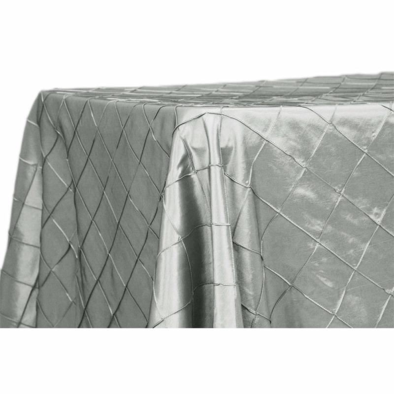 Tablecloths |   Pintuck 90"X156" Rectangular Tablecloth – Silver Rectangle Tablecloths Rectangle Tablecloths