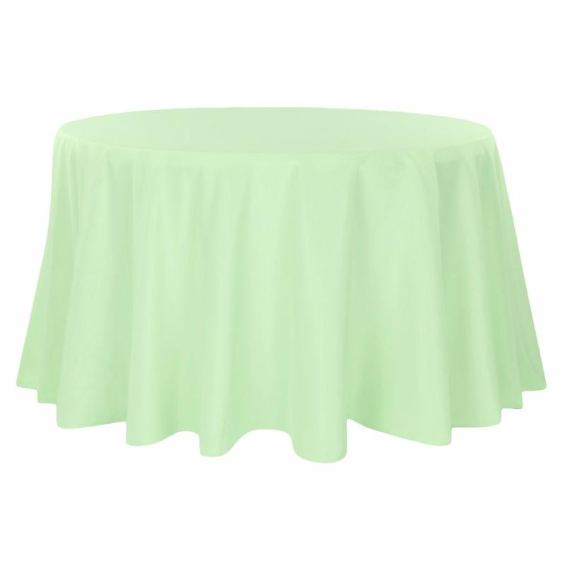 Tablecloths |   Polyester 108" Round Tablecloth – Mint Green Polyester Tablecloths Mint Green