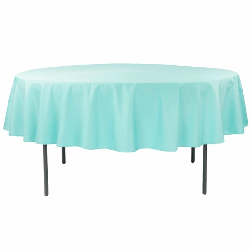 Tablecloths |   Polyester 90" Round Tablecloth – Turquoise Polyester Tablecloths Polyester Tablecloths