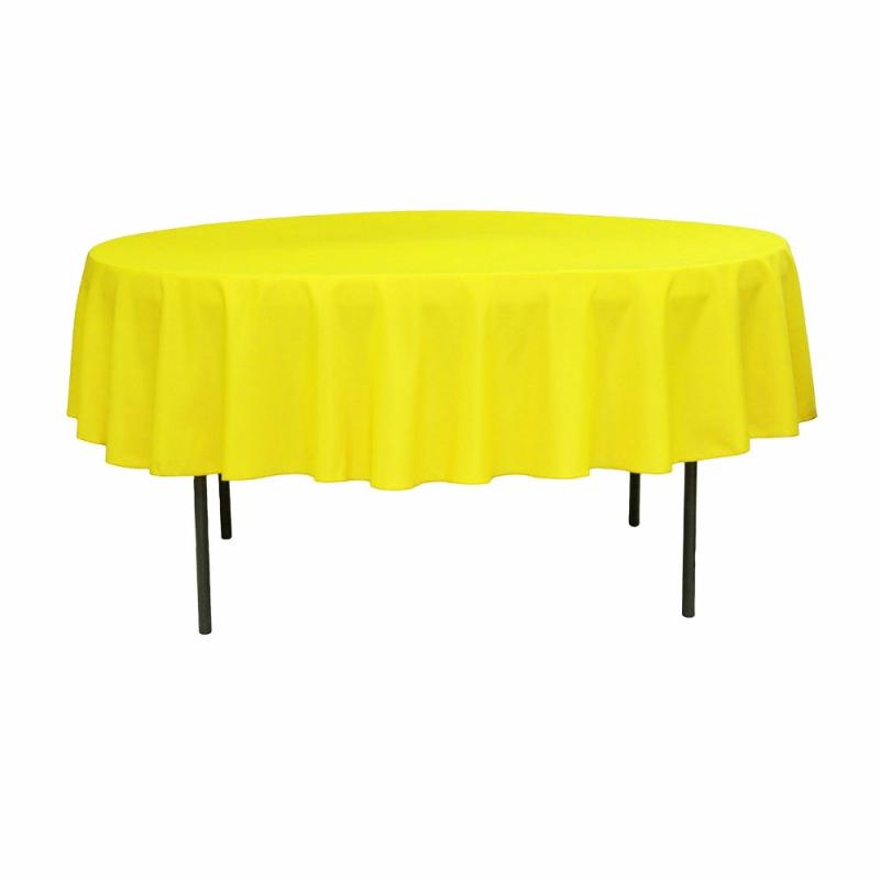 Tablecloths |   Polyester 90" Round Tablecloth – Yellow Polyester Tablecloths Polyester Tablecloths