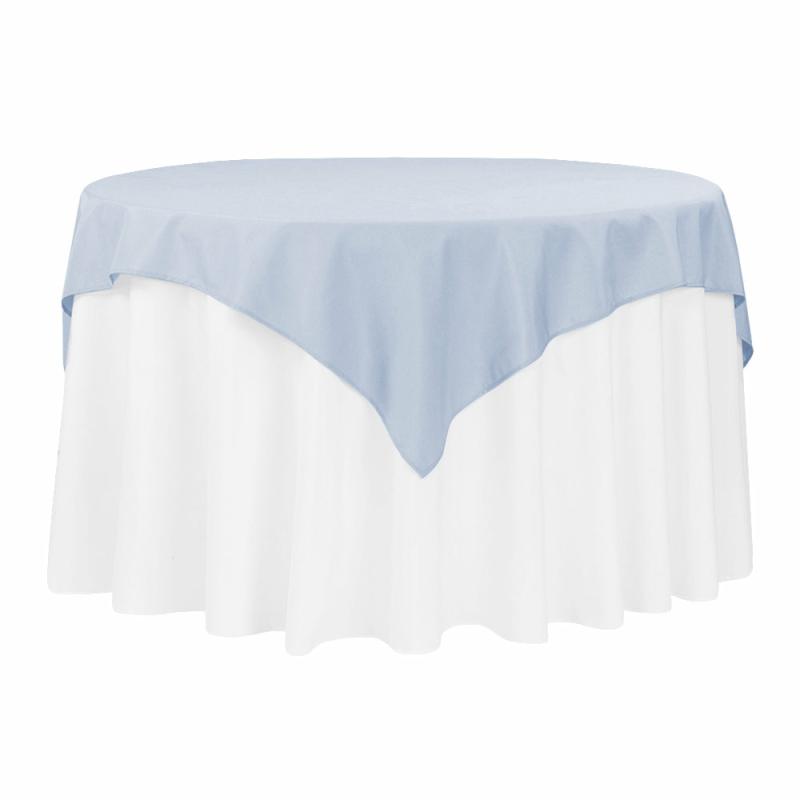 Tablecloths |   Polyester Square 54" Overlay/Tablecloth – Dusty Blue Polyester Tablecloths Dusty Blue