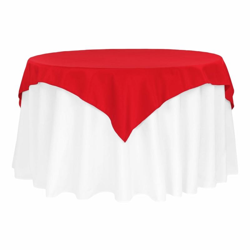 Tablecloths |   Polyester Square 54" Overlay/Tablecloth – Red Polyester Tablecloths Polyester Tablecloths