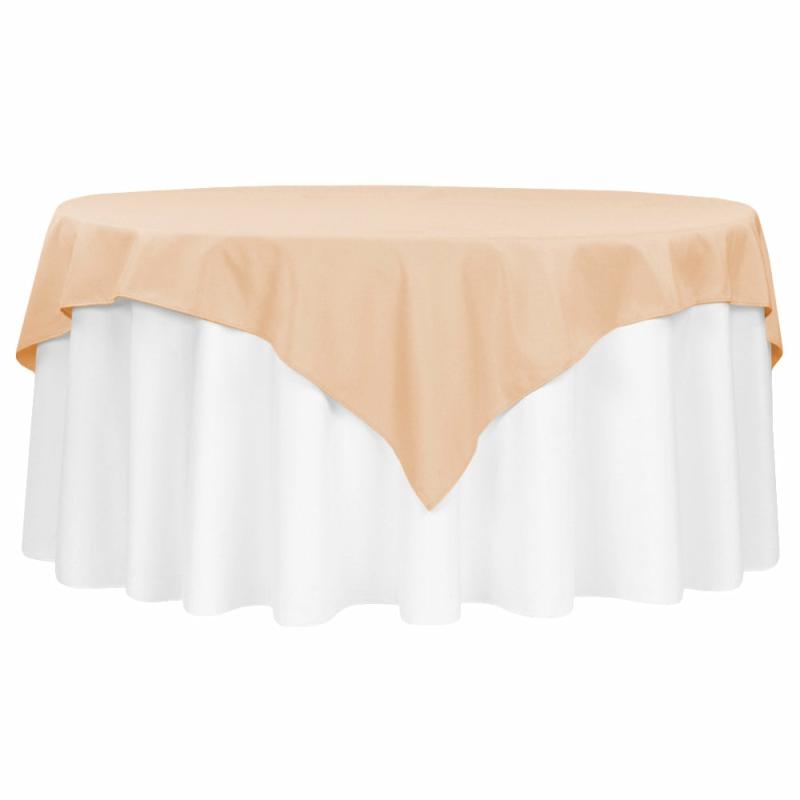 Tablecloths |   Polyester Square 72" Overlay/Tablecloth – Champagne Polyester Tablecloths Champagne