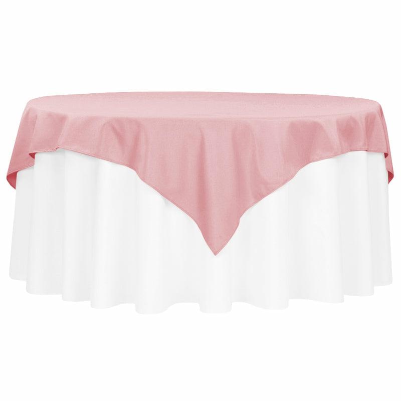 Tablecloths |   Polyester Square 72" Overlay/Tablecloth – Dusty Rose/Mauve Polyester Tablecloths Dusty Rose,Mauve