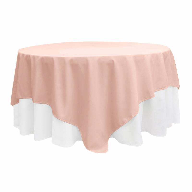 Tablecloths |   Polyester Square 90"X90" Overlay/Tablecloth – Blush/Rose Gold Polyester Tablecloths Blush,Rose Gold