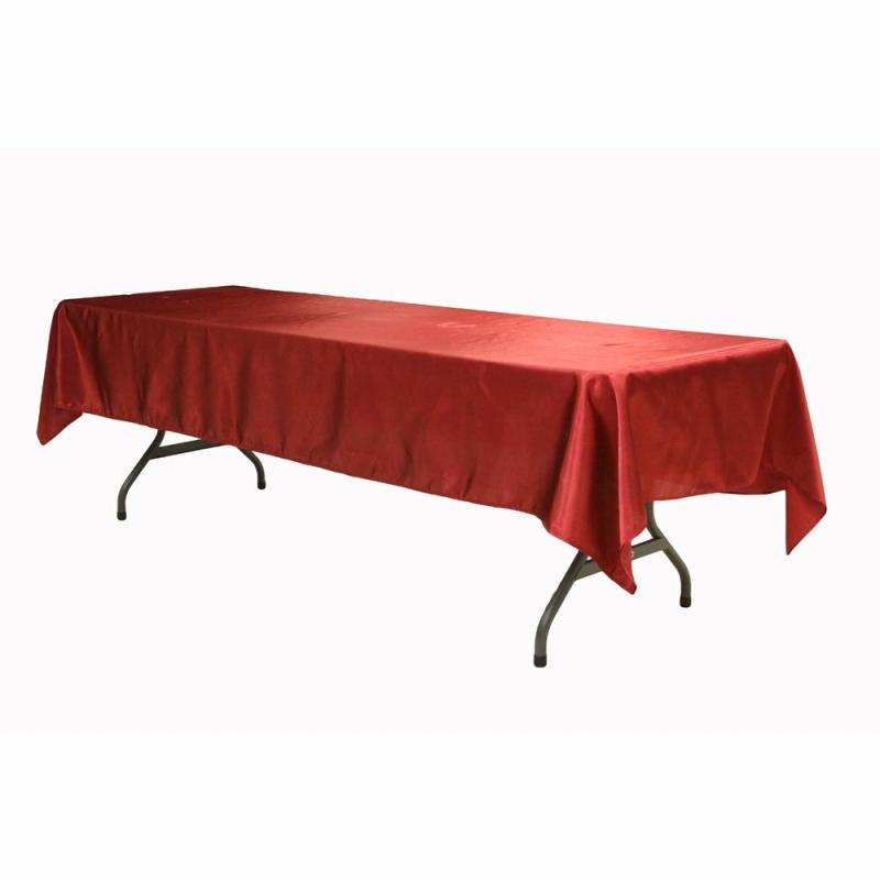 Tablecloths |   Satin Rectangular 60"X120" Tablecloth – Apple Red Rectangle Tablecloths Apple Red