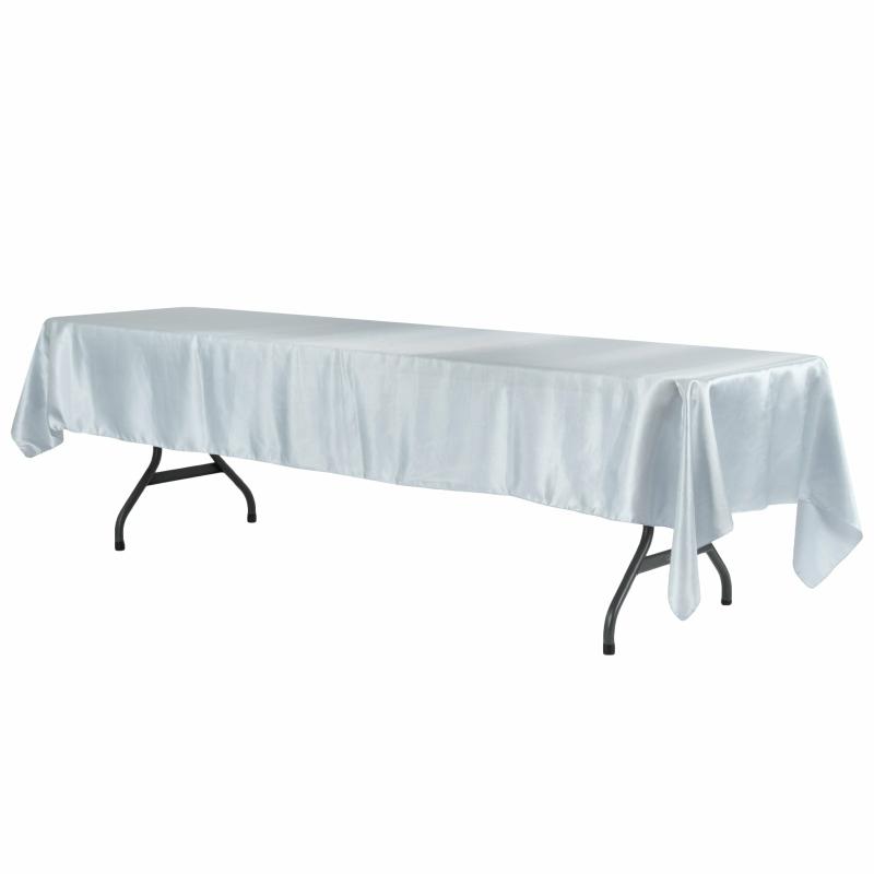 Tablecloths |   Satin Rectangular 60"X120" Tablecloth – Dusty Blue Rectangle Tablecloths Dusty Blue