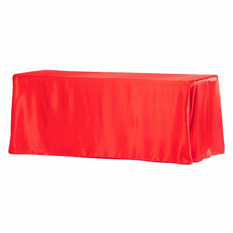 Tablecloths |   Satin Rectangular 90"X132" Tablecloth – Red Rectangle Tablecloths Rectangle Tablecloths