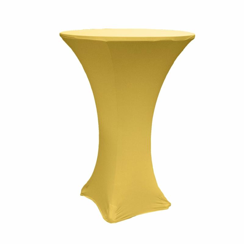 Tablecloths |   Spandex Cocktail Table Cover 30" Round – Gold Round Linen Tablecloths Gold