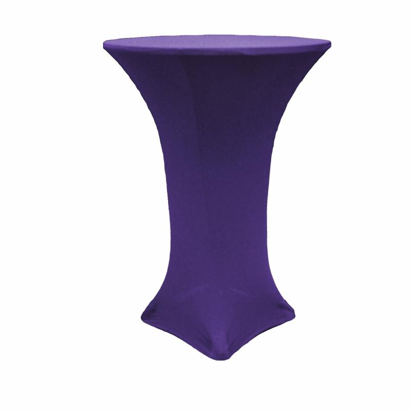 Tablecloths |   Spandex Cocktail Table Cover 36" Round – Purple Round Linen Tablecloths Purple