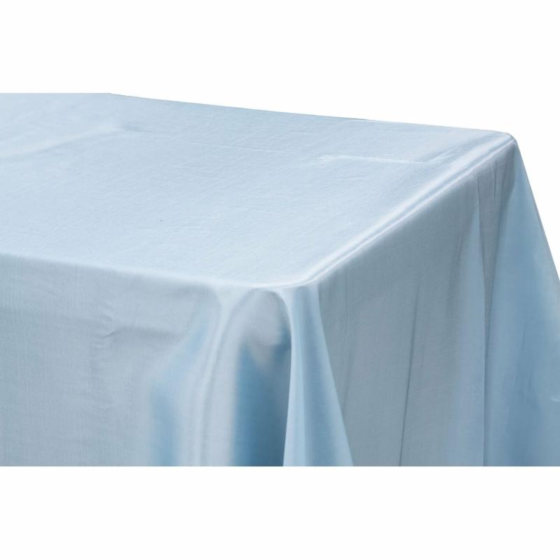 Tablecloths |   Taffeta Tablecloth 90"X132" Rectangular – Baby Blue Rectangle Tablecloths Baby Blue