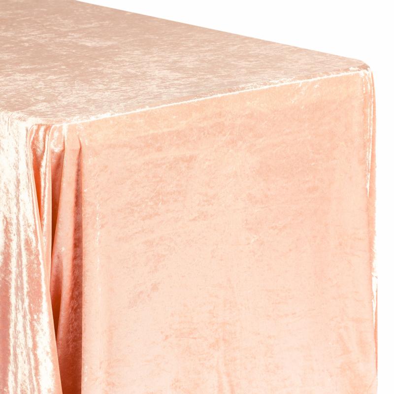 Tablecloths |   Velvet 90"X132" Rectangular Tablecloth – Peach Rectangle Tablecloths Peach