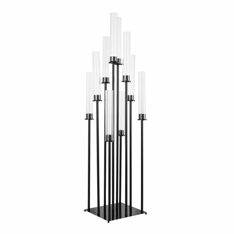 Tabletop Centerpiece |   48" Tall 10 Arm Candle Holder Candelabra Centerpiece – Black Candelabras Black