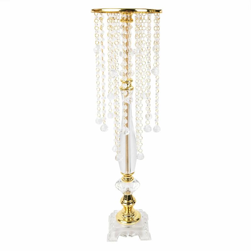 Tabletop Centerpiece |   Acrylic Crystal Drop Centerpiece – Gold Centerpieces & Cake Stands Gold