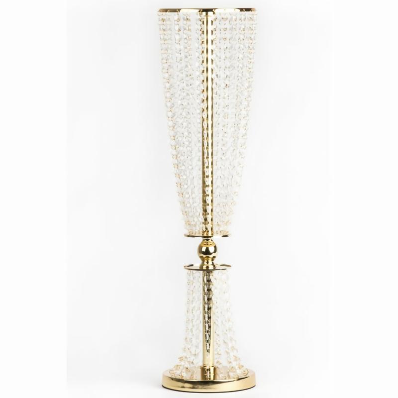 Tabletop Centerpiece |   Crystal Column Tabletop Centerpiece – Gold Centerpieces & Cake Stands Gold