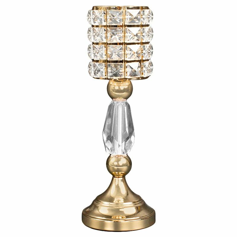 Tabletop Centerpiece |   Luxe Crystal Candle Holder 13"H – Gold Centerpieces & Cake Stands Gold