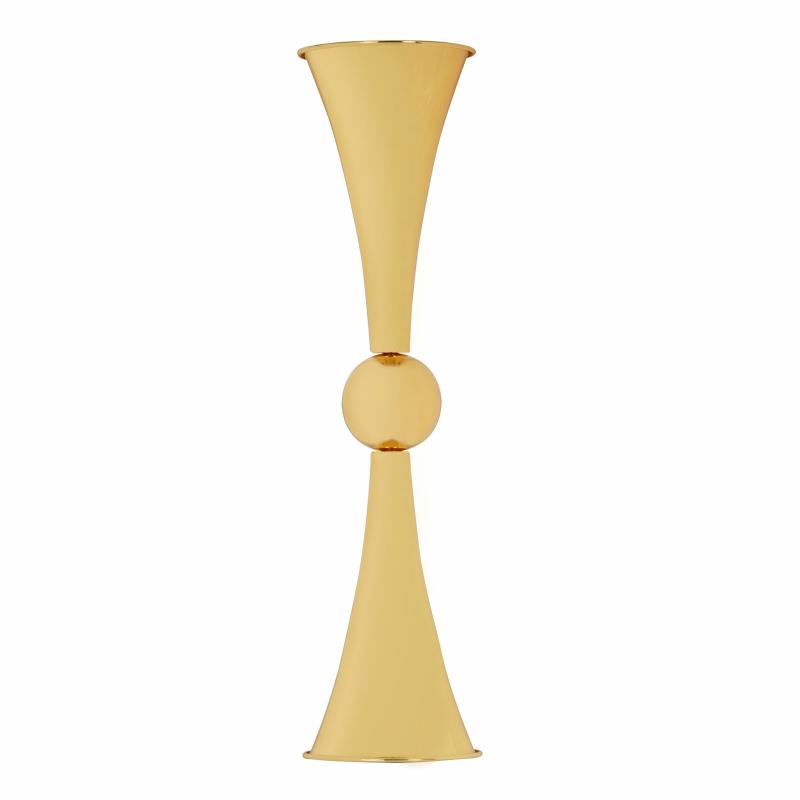 Tabletop Centerpiece |   Metallic Reversible Riser Flower Centerpiece Vase 28" Tall – Gold Centerpieces & Cake Stands Gold