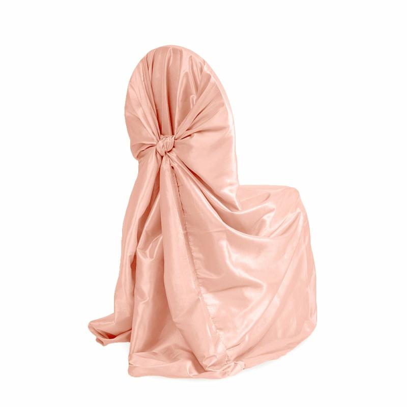 Universal Chair Covers |   Taffeta Universal Self Tie Chair Cover – Blush/Rose Gold Chair Covers Blush,Rose Gold