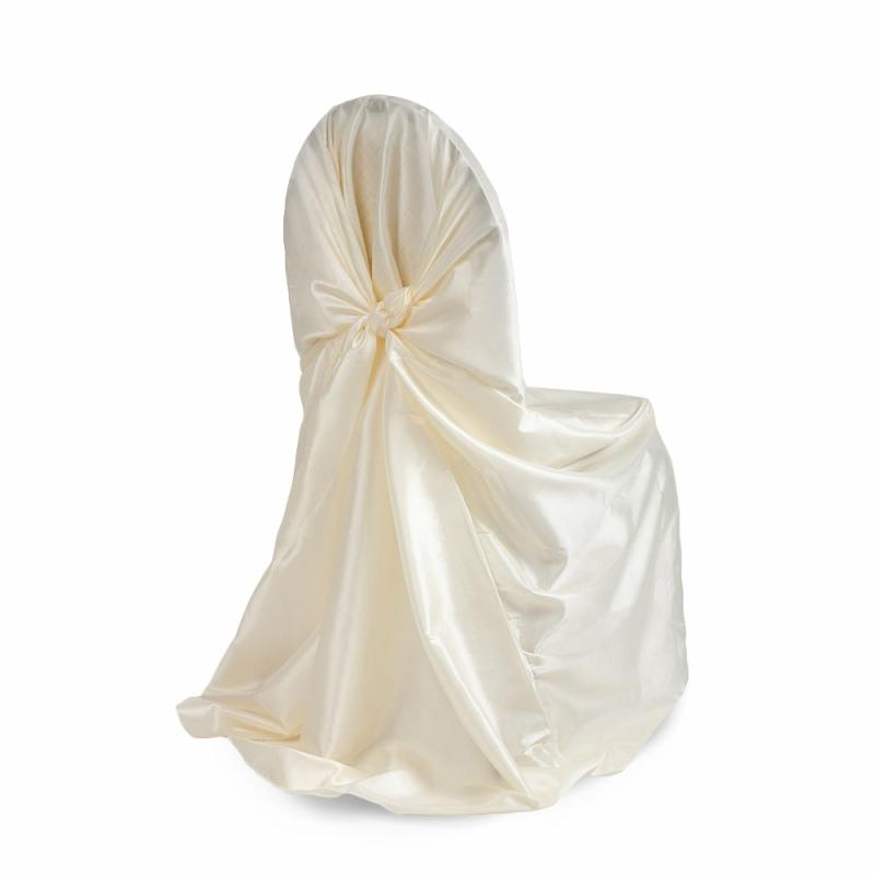 Universal Chair Covers |   Taffeta Universal Self Tie Chair Cover – Ivory Chair Covers Chair Covers