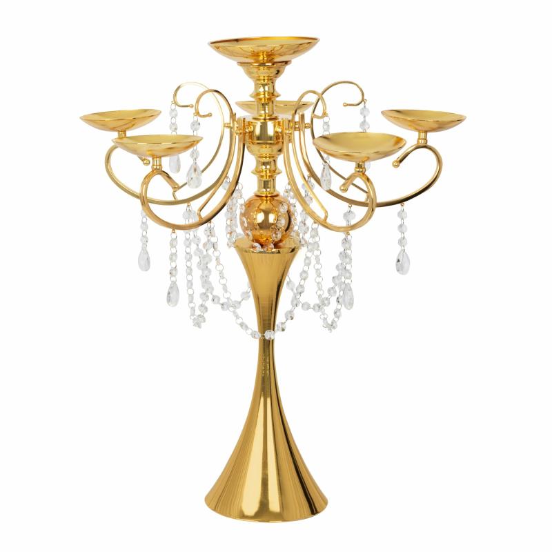 Candelabras |   Royal Hanging Crystal Candelabra Centerpiece – Gold Candelabras Candelabras