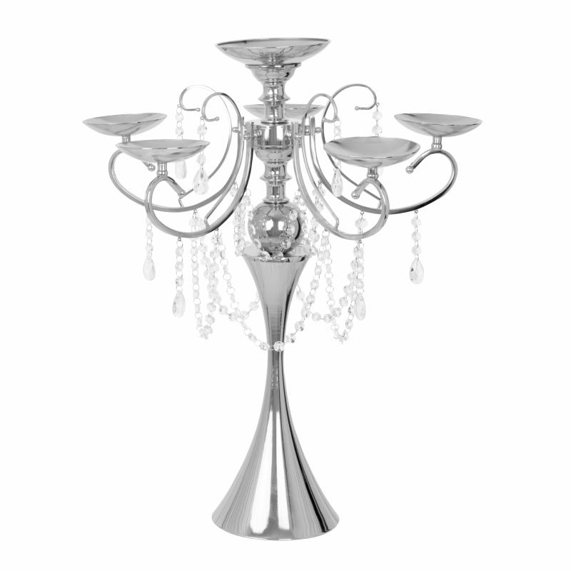 Candelabras |   Royal Hanging Crystal Candelabra Centerpiece – Silver Candelabras Candelabras