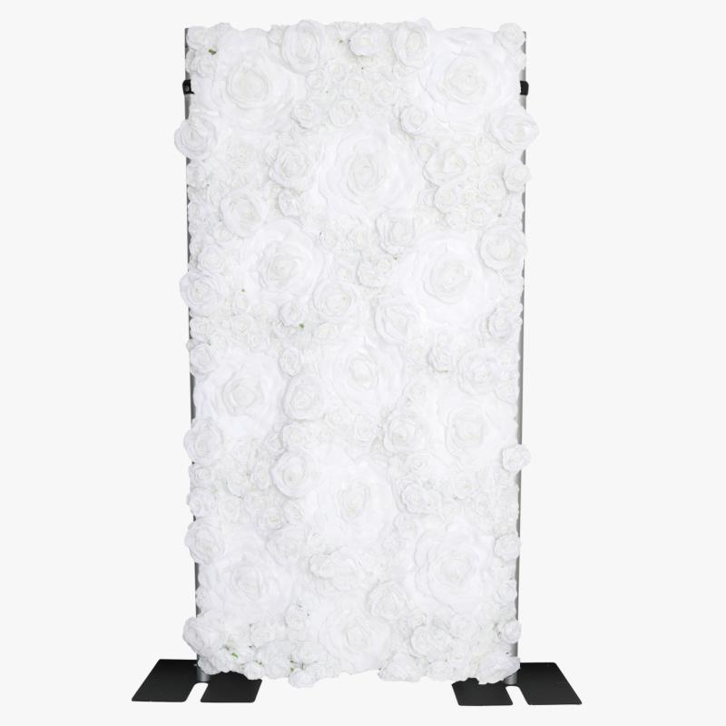 Silk Floral Wall Backdrops |   Luxe Roll Up Flower Wall Backdrop 8Ft X 4Ft – White Artificial Flowers & Greeneries Silk Floral Wall Backdrops