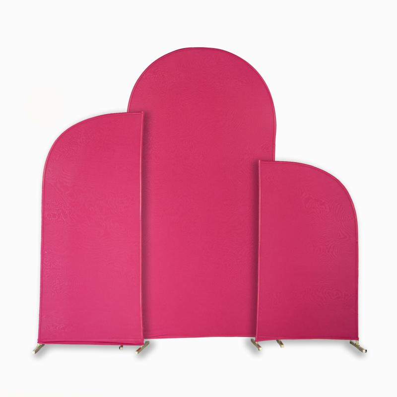 Beads & Crystal Backdrops |   Spandex Arch Covers For Chiara Frame Backdrop 3Pc/Set – Fuchsia Arches Arches