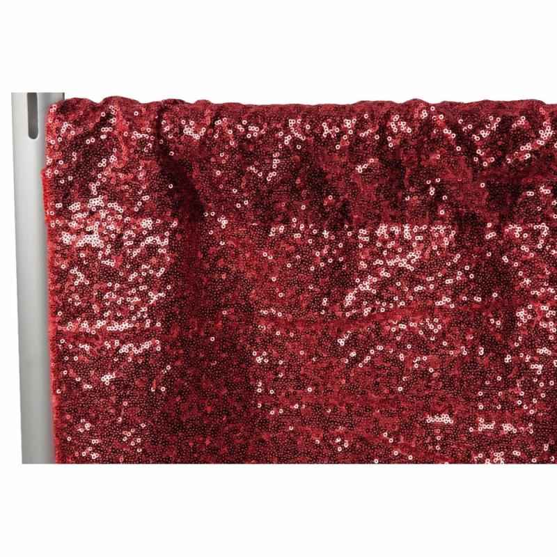 Backdrop Draping |   Glitz Sequin 10Ft H X 52" W Drape/Backdrop Panel – Apple Red Backdrop Draping Apple Red