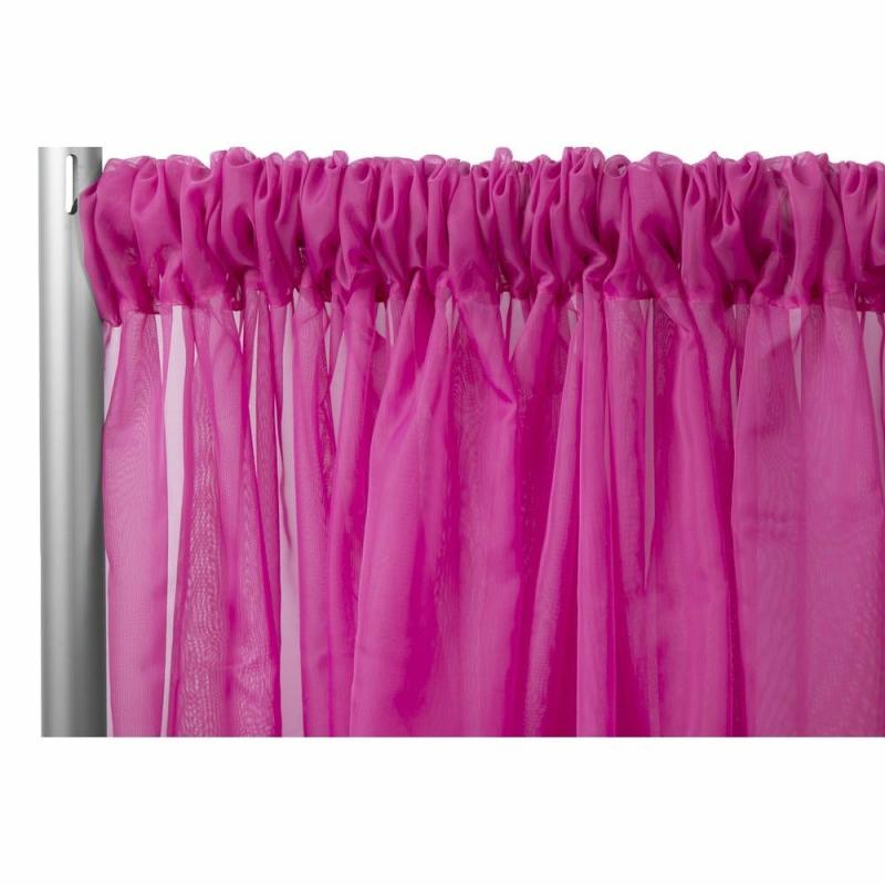 Backdrop Draping |   Sheer Voile Flame Retardant (Fr) 14Ft H X 118" W Drape/Backdrop Curtain Panel – Fuchsia Backdrop Draping Backdrop Draping