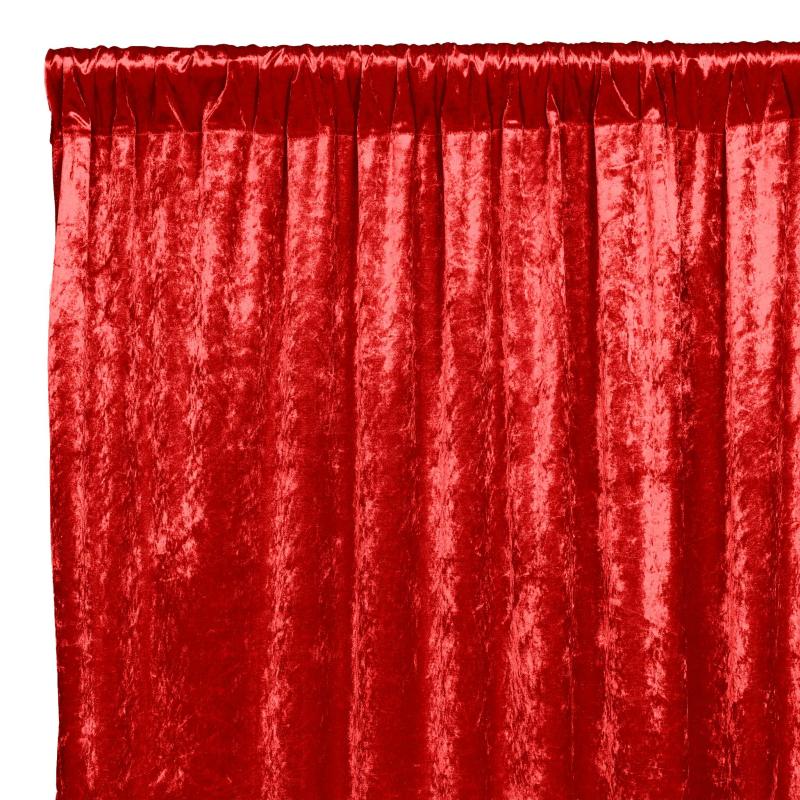 Backdrop Draping |   Velvet 10Ft H X 52" W Drape/Backdrop Curtain Panel – Red Backdrop Draping Backdrop Draping