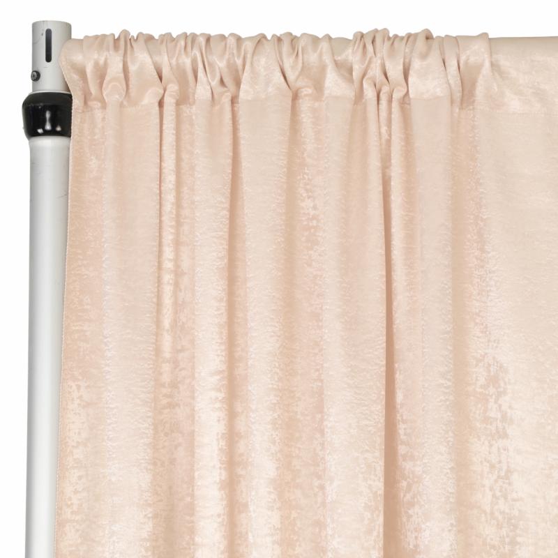 Backdrop Draping |   Crinkle Shimmer 10Ft H X 52" W Drape/Backdrop Panel – Champagne Backdrop Draping Backdrop Draping