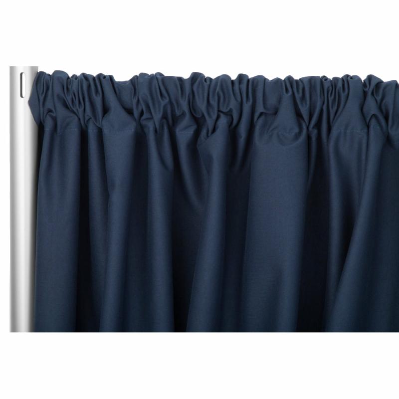 Backdrop Draping |   Poly Premier Fire Retardant (Fr) 10Ft H X 60" W Drape/Backdrop – Navy Blue Backdrop Draping Backdrop Draping