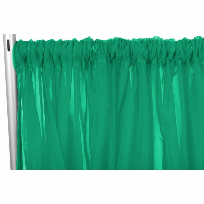 Backdrop Draping |   Sheer Voile Flame Retardant (Fr) 10Ft H X 118" W Drape/Backdrop Curtain Panel – Emerald Green Backdrop Draping Backdrop Draping