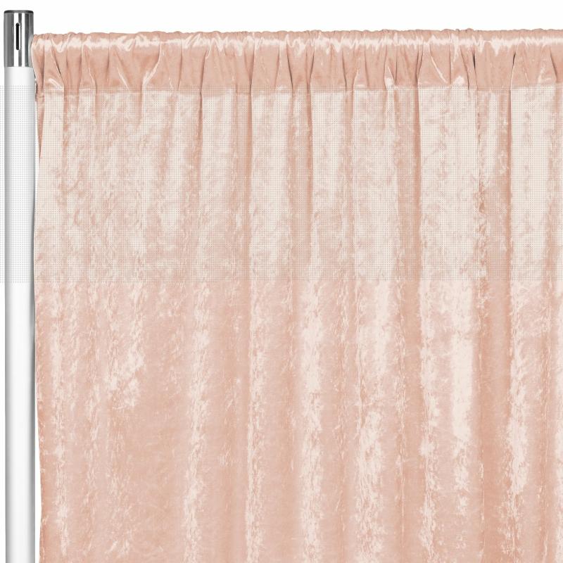 Backdrop Draping |   Velvet 10Ft H X 52" W Drape/Backdrop Curtain Panel – Blush/Rose Gold Backdrop Draping Backdrop Draping