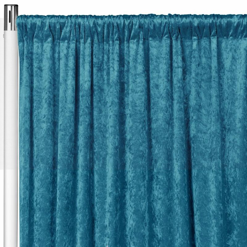 Backdrop Draping |   Velvet 12Ft H X 52" W Drape/Backdrop Curtain Panel – Peacock Teal Backdrop Draping Backdrop Draping