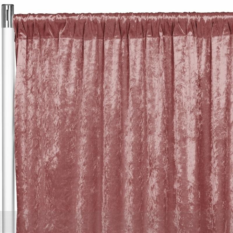 Backdrop Draping |   Velvet 10Ft H X 52" W Drape/Backdrop Curtain Panel – Dark Dusty Rose/Mauve Backdrop Draping Backdrop Draping