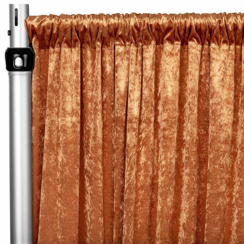 Backdrop Draping |   Velvet 14Ft H X 52" W Drape/Backdrop Curtain Panel – Rust Backdrop Draping Backdrop Draping